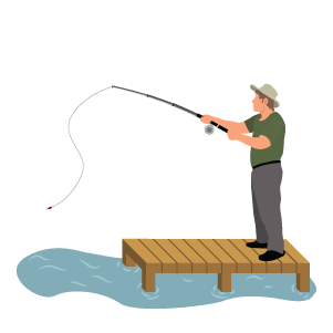 throw, let go, fishing